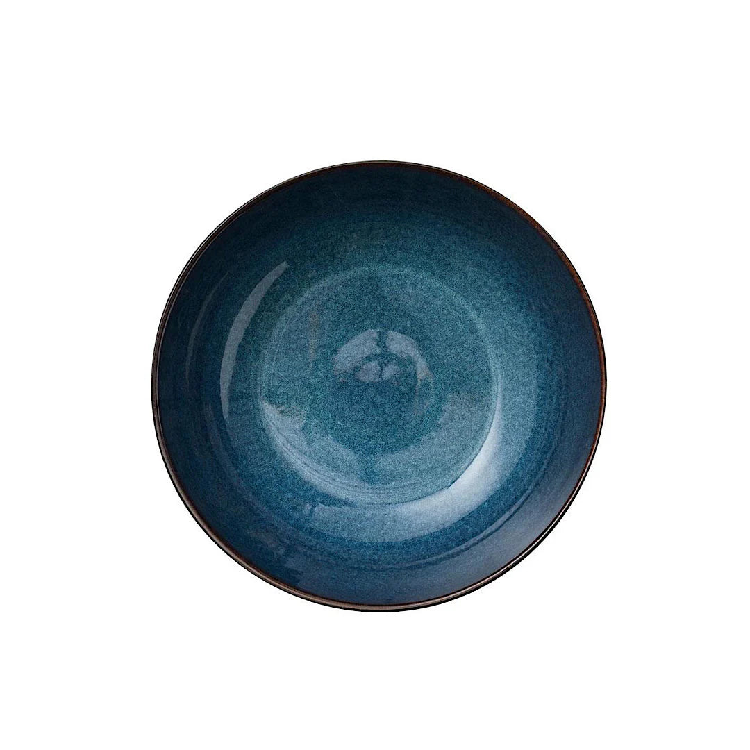 Bitz Living Stoneware Salad Bowl 30cm Black Dark Blue